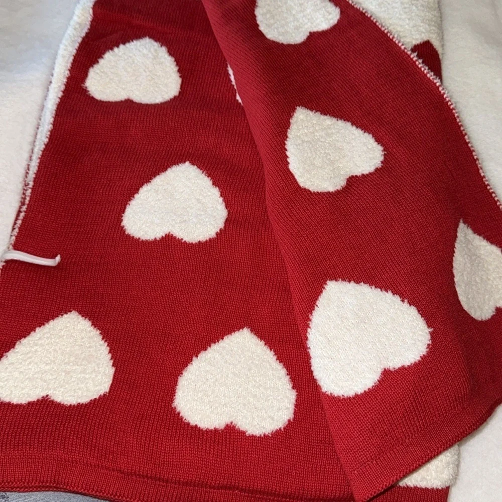 Nicole Miller valentines heart checkered blanket pink red 50” X 70” ♥️♥️♥️♥️